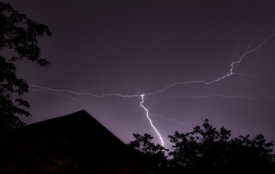 Lightning during a thunderstorm in Berlin.